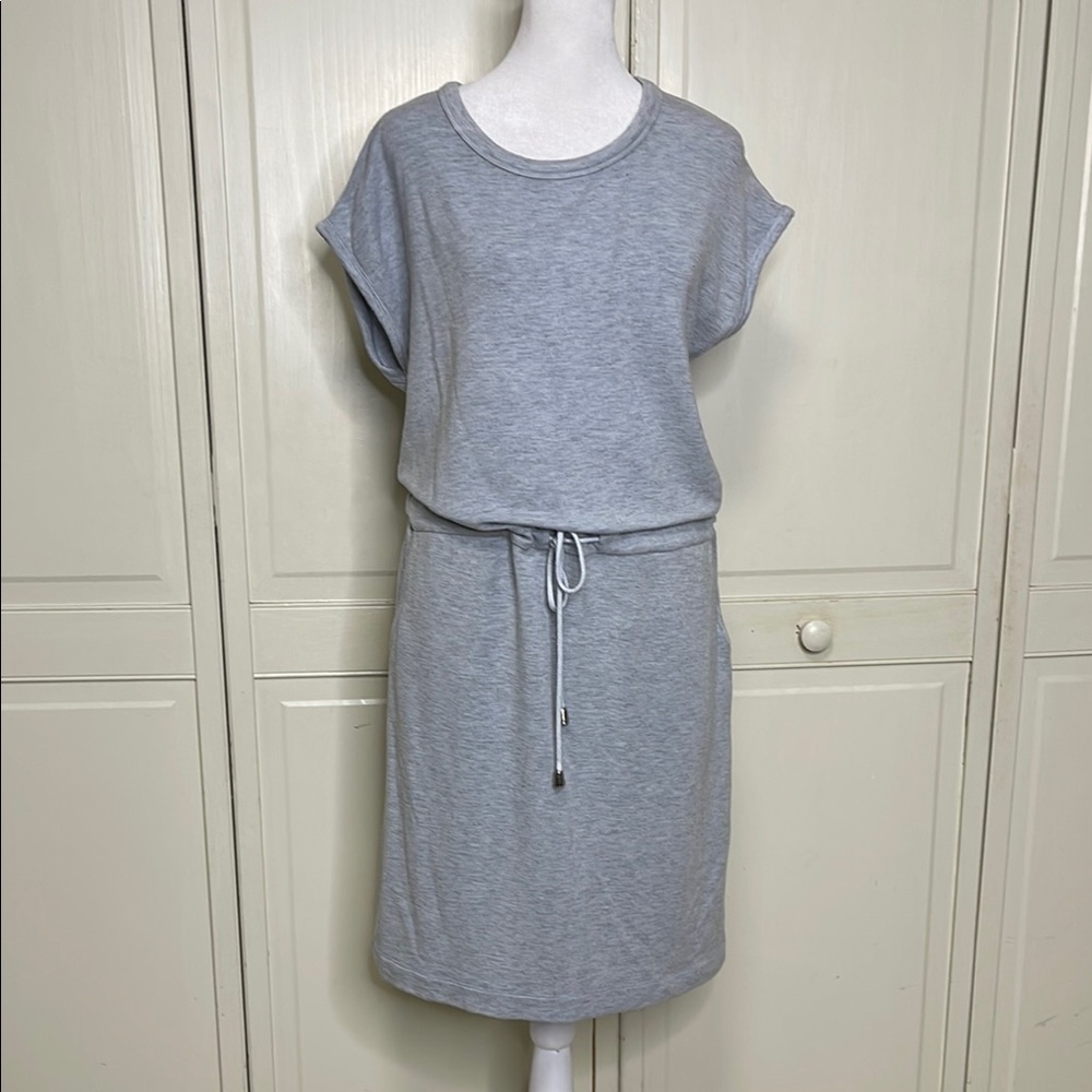 Press Dress Women’s Jersey Short Sleeve Heather Grey Casual Dress Sz M
